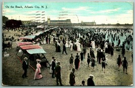 On The Beach Atlantic City New Jersey NJ 1911 DB Postcard G6 - £5.69 GBP