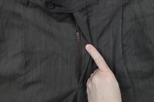 Vtg 70s Pierre Cardin Mens 29x26 Distressed Wool Striped Wide Leg Chino Pants Item image 7