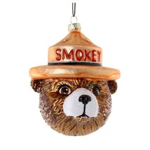 SMOKEY THE BEAR ORNAMENT 4.5&quot; Glass Iconic Fire Safety Mascot Christmas ... - £21.47 GBP