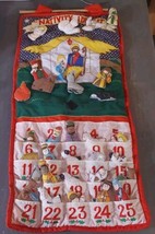 Vintage Fabric Advent Christmas Countdown Calender Nativity Scene 30x13 - $37.16