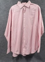 Polo Ralph Lauren Shirt Mens 17.5 34/35 Red Vertical Stripes Regent Classic Fit - £18.42 GBP