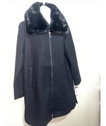 Vince Camuto BLACK Coat with Detachable FUR Collar women&#39;s size  M NEW $340 - $444.59 CAD