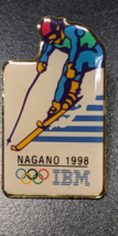 1998 Nagano Japan - Downhill Skiing - IBM - Olympics - Enamel Lapel/Hat Pin - £8.03 GBP