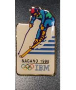 1998 Nagano Japan - Downhill Skiing - IBM - Olympics - Enamel Lapel/Hat Pin - £7.77 GBP