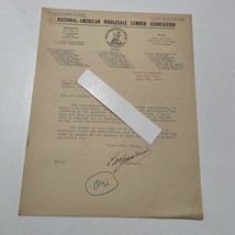 National American Wholesale Lumber Association Letter 1929 signed Ben Wo... - £36.78 GBP