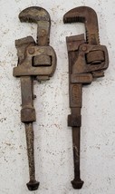 *Q5) Vintage Pair of 2 Stillson Trimo Steel Adjustable Jaw Pipe Wrench T... - $11.87