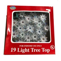 Vintage Tree Top 19 LITE TINSEL STAR TREE TOP Red lights - $15.35