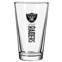 Las Vegas Raiders NFL Pinnacle Vertical Logo Clear Beer Pint Glass Cup 1... - $21.78
