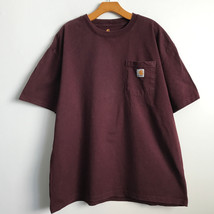 Carhartt T-Shirt Red XL Crew Neck Pocket Tee Logo Short Sleeve Work Tee ... - £7.57 GBP