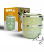 Electric Heated Lunch Box, 2.0L Portable Food Warmer, Green/White, USB T... - $457.31 MXN