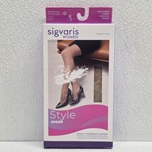 Sigvaris Women Style Sheer Thigh High Open Toe ML 30-40 mmhg Golden Tan - $49.40
