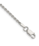 Silver 1.85mm Diamond-cut Rope Chain Anklet QDC030 - $39.63