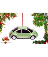 HTF CHRISTMAS ORNAMENT GREEN VW NEW BEETLE BUG VOLKSWAGEN CUSTOM LIMITED... - £35.82 GBP