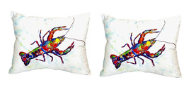 Pair of Betsy Drake Crayfish No Cord Pillows 16 Inch X 20 Inch - £62.12 GBP