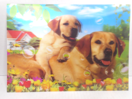 3D Wildlife HOLOGRAM Lenticular Poster Lab Dogs Bubbles Flowers Plastic ... - $14.99