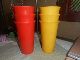 TUPPERWARE Set Of 6 BELL TUMBLERS GLASSES Nesting CUPS USED CONDITION - $18.99