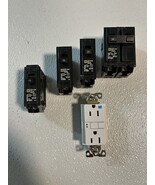 Square D Homeline 30, 20, and 15 amp Circuit Breakers + WR/TR GFCI Outlet - $1,047.62 MXN