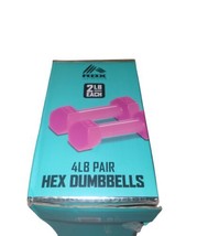 RBX Hex Dumbells 4 LB Pair Pink - £13.41 GBP