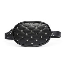 FUNMARDI  Design Waist Bags Quilted Waist Pa  PU Leather Shoulder Bag  Chain Wom - £22.32 GBP