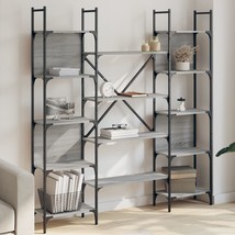 Bookshelf Grey Sonoma 155.5x24x166.5 cm Engineered Wood - £78.16 GBP
