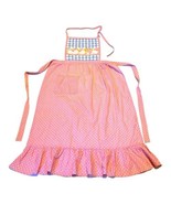 Boho Kitsch Pink Goose Print Pioneer Apron With Pocket Cottage Country Core - $19.62