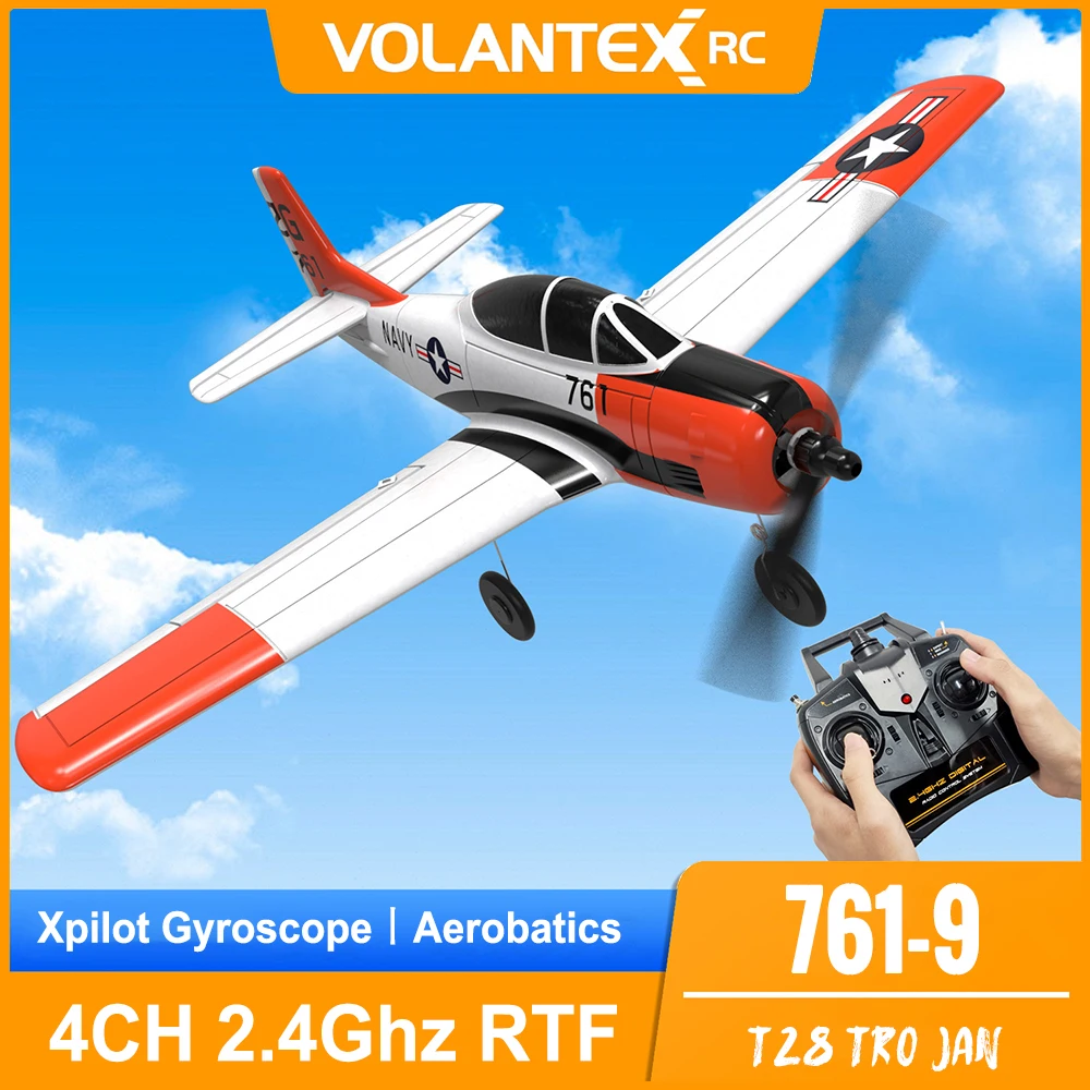 Volantex 761-9 Aircraft 2.4G 6-Axis Foam T28 RC Fighter Glider EPP 4CH Warbird - £108.21 GBP+