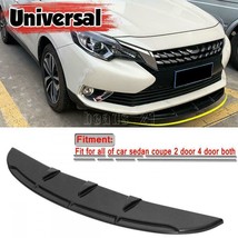 Glossy Black Front Bumper Splitter Lip Center Plate Diffuser Universal 1Pc - £34.17 GBP