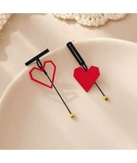 Heart Earrings, Asymmetric Love Earrings, Unique Jewelry, Gifts for Her,... - $24.90 CAD