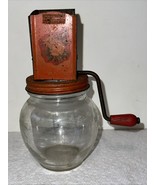 Vintage Androck #49 Nutmeat Food Spice Grinder RED Wood Handle 1940&#39;s - $28.71