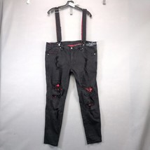 Tiger Horse Denim Men&#39;s 38x29 Black Jeans with Overalls Destroyed f/ Aus... - $40.00
