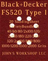 Black+Decker FS520 Type 1 - 17 Different Grits - 20 Sheet Variety Bundle... - £15.71 GBP