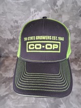 Tri-State Growers Est. 1946 CO-OP ball Cap Hat Neon Green And Black Stra... - $14.36