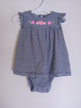 Simple Joys By Carter&#39;s Romper Baby Girls 18 Month Blue Striped Outfit - $7.12