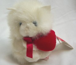 VINTAGE Russ ITTY BITTY LOVE WHITE CAT W/ HEART 3&quot; Plush Stuffed Animal NEW - $14.85