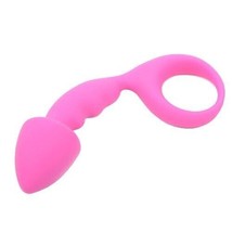 Pink Silicone Curved Comfort Butt Plug with Free Shipping - £52.31 GBP