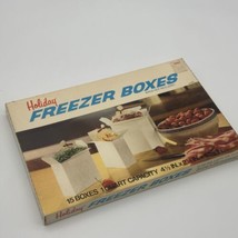 1970s Mobil Oil Holiday Freezer Boxes Kitchen Storage Vintage One Quart - £7.86 GBP