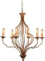 Chandelier Kachina French Country Rustic Copper Iron 6-Light Terracotta Lighting - £1,006.20 GBP