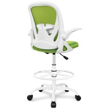 Drafting Chair Tall Office Chair With Flip-Up Armrests Executive Ergonomic Compu - £148.61 GBP