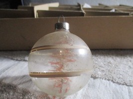 Vintage WWII 2 Era Unsilvered Tinsel Inside Christmas Tree Glass Ornament 2.5&#39;&#39; - £27.21 GBP