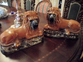 Bo&#39;ness Pair Pottery Lions 19th Compatible with Century Scotland C1890.G... - £424.68 GBP