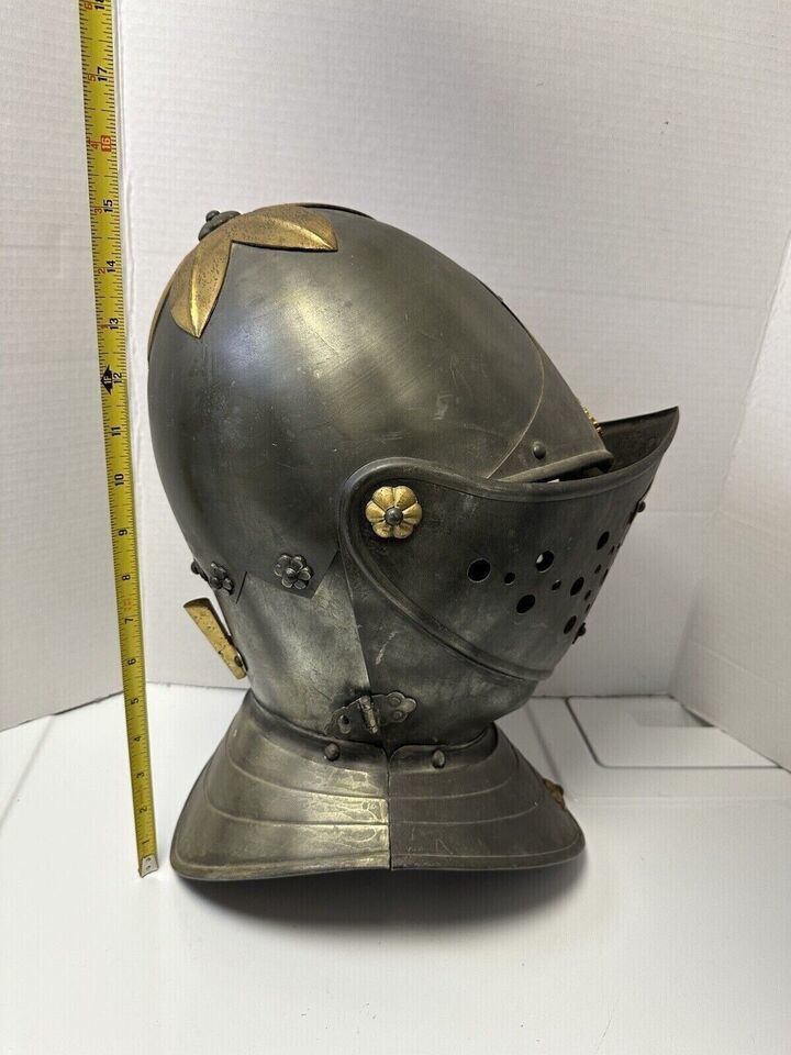 Vintage Medieval Knight Armor Helmet Replica Sca Larp Crusader Templar