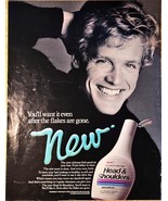 HEAD AND SHOULDERS-Shampoo-Dandruff-Hair-1986 Vintage Print Ad! - $12.03