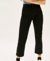 Everlane Women&#39;s The Straight Leg Crop Pants Cotton Twill Black -Pockets... - $25.00