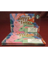 Starbucks, 2017 Pink &amp; Green Bunnies Happy Easter Gift Card New w/tag - $101.72 MXN