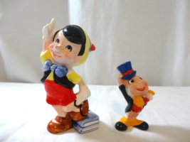 Pinocchio  and Jiminy Cricket Walt Disney Productions Ceramic Figurine Japan - $37.64