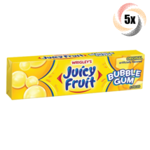 5x Packs Wrigley's Juicy Fruit Original Bubble Chewing Gum | 5 Pieces Per Pack - £9.05 GBP