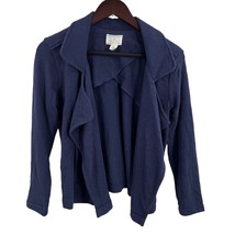 Caslon Blue Cotton Drape Open Front Cardigan Petite XS - £14.29 GBP