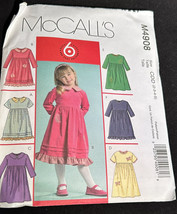 Mccalls M4908 Girl&#39;s Size 2-5 Dresses Pattern Vintage Uncut - £5.44 GBP