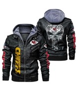 KC Chiefs Varsity, Bomber Style NFL Jacket with Team Leather Hoodie - $2,023.03 MXN+