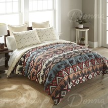 Donna Sharp Bear Totem Comforter Queen 3- Piece Set Lodge Cabin Southwest New - £67.66 GBP